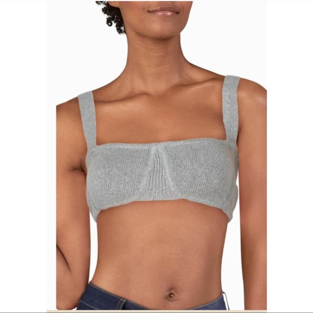 Danielle Bernstein Gray Sweater Bralette Medium